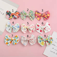 Baby Girls Hair Clips Big Bows Floral Printing Hairpins Cotton Children Spring Summer Barrettes Toddler Cute Hair Accessories 2024 - buy cheap