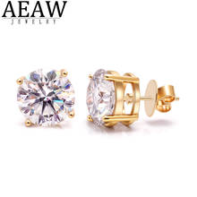 AEAW EF VVS1 Round Cut Total 10ctw Diamond Test Passed Moissanite solid 14K Gold or 925 Silver Earring Jewelry Girlfriend Gift 2024 - buy cheap