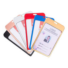 1PC Aluminum alloy employee ID Badge card holder Business Security Pass Tag Holder ,Office Company Supplies Work Bus Card Holder 2024 - buy cheap
