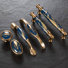 Navy Blue/ceramic Door Handles European Antique Furniture Handles Drawer Pulls Kitchen Cabinet Knobs And Handles 2024 - buy cheap