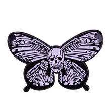 Beautiful Skull Butterfly Dead Logo Biker Lady Rider Hippie Punk Rock Pin 2024 - buy cheap