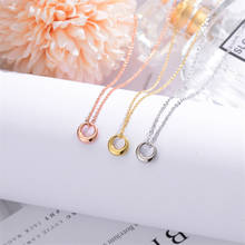 3 Colors Golden Rose Golden Geometric Circle Choker Necklace SImple Ins Trendy 925 Sterling Silver Jewelry On The Neck For Women 2024 - buy cheap