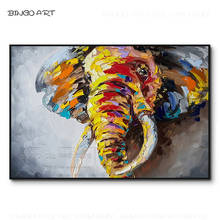 Menor preço pintura de faca pintura manual abstrata animal grande elefante pintura acrílica pura artesanal pintura de elefante acrílico 2024 - compre barato