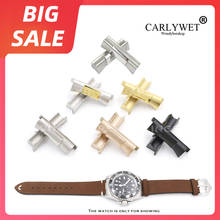 CARLYWET-eslabón de extremo curvo para reloj Rolex, accesorio de lujo de alta calidad, plateado, dorado, sólido, correa de goma y cuero, 20mm 2024 - compra barato
