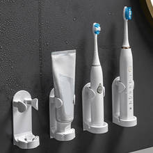 Suporte de escova de dentes elétrica, suporte de escova de dentes sem rastros, montagem na parede, acessórios organizadores de banheiro, 1 peça 2024 - compre barato