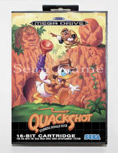 Elevata-tarjeta de juego de 16 bits para Sega Mega Drive, cubierta de Quackshot con caja de venta al por menor 2024 - compra barato