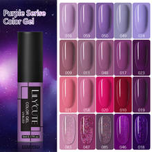 LILYCUTE Purple Serise UV Gel Nail Polish Nude Glitter Color Gel Semi Permanent Soak Off UV Gel For beginner Nail Art Varnish 2024 - buy cheap