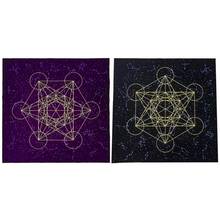 Tarot Card Tablecloth Metatrone Cub Crystal Grid Altar Velvet Cloth Board Game 2024 - buy cheap