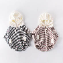 Newborn Baby Girl Boy Romper Toddler Jumpsuit Girls Stripes Long Sleeve Hooded Clothes Infant Boy Children Thicker Outfit Autumn 2024 - buy cheap