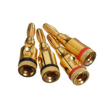 Conector de enchufe de altavoz de Audio HIFI de 8 piezas, 4mm, 24k, chapado en oro, cable de altavoz Musical, conector Banana 2024 - compra barato