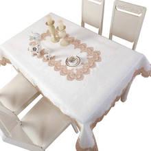 Mantel de mesa redondo y rectangular de encaje europeo, conjunto de decoración textil para el hogar, Simple, de lujo 2024 - compra barato