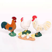 Пластиковая Реалистичная фигурка цыплят, ферма, игрушки, фигурка животного, развивающие украшения для дома, ремесла, статуэтка для детей 2024 - купить недорого