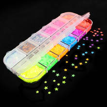 12 Colors/set Fluorescence Butterfly Shape Nail Art Sequins 3D Neon Pigment Glitter Slices Flakes Polish Decorations Accessoires 2024 - buy cheap