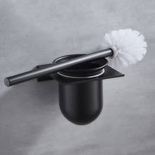 Black Aluminium Bathroom Toilet Brush Holder Wall Mounted Cleaning Brush Holder Bathroom Accessories 2024 - buy cheap