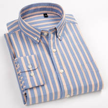 Мужская Повседневная рубашка в клетку из ткани Оксфорд, удобная хлопковая Классическая рубашка с одним накладным карманом и длинными рукавами, на пуговицах 2024 - купить недорого