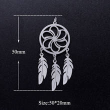 3pcs/lot Flower Dream catcher Boho Feather Stainless Steel DIY Charms Wholesale Factory Sale Never Tarnish Jewelry Making Charm 2024 - buy cheap
