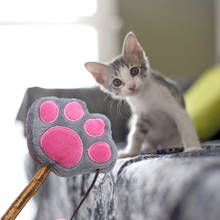 Varinha de brinquedo para gatos 1 peça, brinquedo interativo de pelúcia para animais de estimação 2024 - compre barato