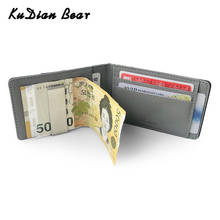 KUDIAN BEAR-billetera de cuero sintético para Hombre, billetera corta de Metal, tarjetero Delgado, BID261, PM49 2024 - compra barato