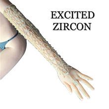 Pulseira feminina de zircônia brilhante vazada com strass pulseira longa joia delicada de cristal estilosa acessórios para festas 2024 - compre barato