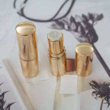 Tubo de batom redondo 12.1mm, recipiente dourado vazio mm para embalagem de cosméticos, recarregável 2024 - compre barato