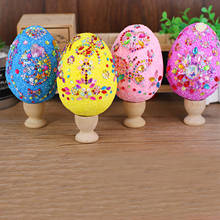 Conjunto de ovos de páscoa impressos, ovos decorativos de páscoa coloridos, ovos de páscoa brilhantes, ovos de suspensão, brinquedos diy para decoração de casa 2024 - compre barato