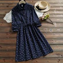 Women Vintage Floral Printed Dress Long Sleeve Mori Girl Casual Clothes Female Autumn Spring Dress Office Lady Femininos 2024 - buy cheap