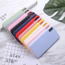 ERILLES Silicone Solid Color Case for iPhone 11 7 6 6S 8 Plus Soft Cover candy Phone Cases for iPhone XS 11 Pro MAX XR X XS Max 2024 - buy cheap