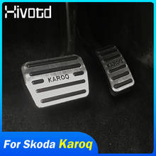 Hivotd-cubierta de Pedal de reposapiés para coche, película de protección Para pedales de coche, accesorios de modificación Interior de estilo de coche, para Skoda Karoq 2018-2020 2024 - compra barato