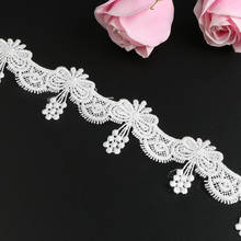 5Yards White Embroidered Flower Lace Ribbon for Garments Hometexile Curtain Decors DIY  lace trims Accessories 4.5CM 2024 - buy cheap