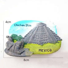 Mexico 1Pcs hot Chichen Itza  Fridge Magnets Travel Tourism Souvenirs 3D Handmade Refrigerator Magnetic Sticker Home Decor Gift 2024 - buy cheap