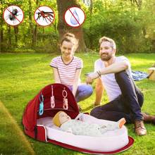 Cama portátil con juguetes para bebé, cama plegable de viaje, protección solar, mosquitera, cesta para dormir infantil transpirable 2024 - compra barato