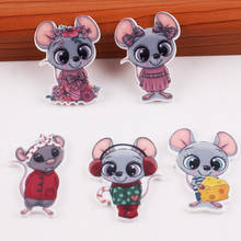 50pcs 5 Styles Mixed Kawaii Cartoon Rats Flatback Resin Cabochon Cute Mouse Planar Resins DIY Crafts Embellishments Hair Bows 2024 - buy cheap