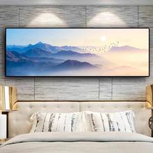 Pintura abstracta de paisaje de montañas y Amanecer en la pared, imágenes artísticas para sala de estar, decoración del hogar sin marco, póster Mural 2024 - compra barato