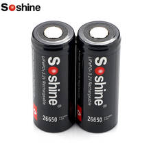 Segundo soshine lifepo4 26650 3.2v 3200mah bateria recarregável com proteção e carregador 2024 - compre barato