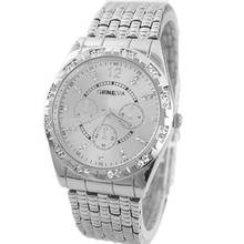 Luxury Men Watch Silver Stainless Steel Diamond Analog Quartz Wrist Watch Fashion Mens Business Watches Casual Sport Watches 2024 - buy cheap