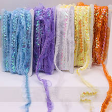 6Yards/lot Elastic Sequin Lace Trim DIY Craft Garment Accessories Shiny Sequins Ribbons with ruffles Stage Decoration 2024 - buy cheap