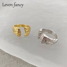 S925 Sterling Silver Ring Irregular Surface Gold Silver Open Band for Lovers Daily Wear Adjustable Rings In 925 Silver 2024 - buy cheap