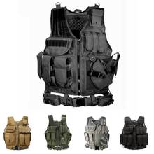 Tactical Vest Camo Hunting Military Men Camping Hiking Vest Body Armor Molle Painball Outdoor Equipment Vest With Pistol Holster 2024 - buy cheap