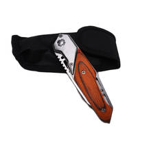 Folding Pocket Knife Survival Tactical Knife Wood Handle Outdoor Camping Hunting Knives EDC Fishing Self-defense Tools Nylon Bag 2024 - buy cheap