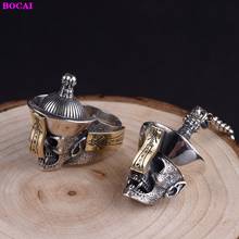 BOCAI S925 Sterling Silver Pendant for Men Character Taoism Zombie Male Money Skull Argentum  Ring 2022 New Fasuion Jewelry 2024 - buy cheap