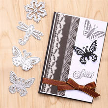 Yaminsannio corte em metal de borboleta, estêncil para artesanato, faça você mesmo, decoração em cartão de corte 2024 - compre barato