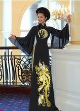 Вьетнамское традиционное платье-Ципао с длинным рукавом 2024 - купить недорого