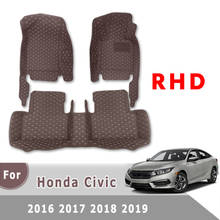 Accesorios de Interior de coche alfombras de la derecha de alfombras para el suelo del coche RHD para Honda Civic 10th sedán 2016, 2017, 2018, 2019 almohadilla de diseño 2024 - compra barato