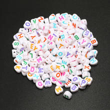 7mm White Mixed Letter Acrylic Beads Alphabet Love Heart Beads For Diy Handmade Bracelet Jewelry Making 2024 - buy cheap