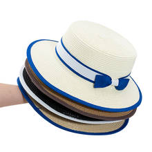 Шляпа женская Соломенная с бантом, Пляжная Панама с широкими боками, в классическом стиле, лето 2024 - купить недорого