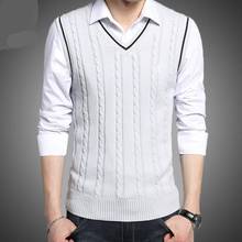 MRMT-Chaleco de punto para hombre, camiseta sin mangas de Color liso, con cuello en V, suéter, Tops, 2021 2024 - compra barato