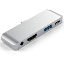 Adaptador de concentrador USB tipo C para iPad pro 2018, USB-C a tipo C, PD, carga 4K, HDMI, USB3.0, auriculares de 3,5mm para MacBook Pro, Samsung S8, S9, S10 2024 - compra barato