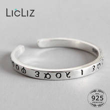 LicLiz New 925 Sterling Silver Vintage Letter Open Rings for Women White Gold Adjustable Jewelry Anillos Anel LR0780 2024 - buy cheap
