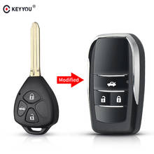 KEYYOU For Toyota Scion For Toyota Corolla RAV4 Camry Avlon Modified Folding 3 Buttons Remote Uncut Blade Flip Key Shell Case 2024 - buy cheap