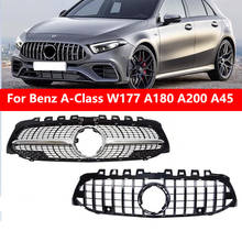 For Mercedes Benz A-Class W177 A180 A200 A45 2019-2021 W177 GT Style For AMG Diamond Style Car Front Bumper Grille Grill 2024 - buy cheap